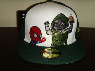 Tokidoki Marvel Dr. Doom Spiderman New Era hat size 7 1/2 New Green