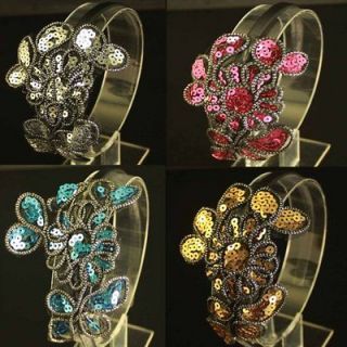 89C EI939 Wholesale Lots 6 Pieces Flower Head Band Hair Jewelry 