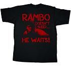 Rambo Doesnt Sleep He Waits Officially Licensed Tee Adult T Shirt S 