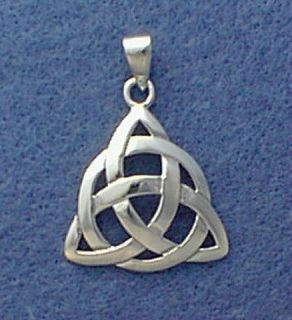 Large Sterling Silver Celtic Triquetra Knot Pendant Wiccan Charmed