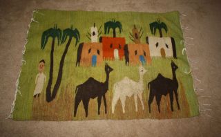 vintage handwoven egyptian tapestry rug 42 x 30 one day