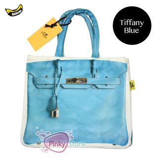 banane taipei canvas tote handbag 3d print tiffany blue