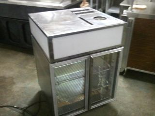 Used Commercial Salad Display Refrigerator Single Sided Stainless 