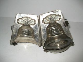 Antique German Chocolate Mold Bell Full body With Cover And Clips