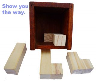 Easy Stick It Box Brain Teaser Wooden Puzzle adult children 