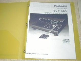 technics sl p1300 compact disc operating instructions 