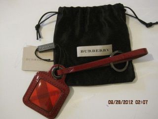 NWT BURBERRY AUTHENTIC MIRROR KEY CHARM CHAIN NOVA RED GREAT GIFT $195