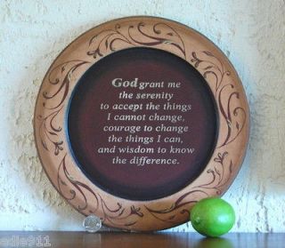 SERENITY PRAYER WOODEN PLATE 11 Primitive Decor AA GIFT New COUNTRY 