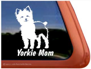 YORKIE MOM ~ High Quality Vinyl Yorkshire Terrier Puppy Window Sticker 