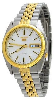   SNXJ90 SNXJ90K Mens Fluted Bezel Two Tone Classic Automatic Watch