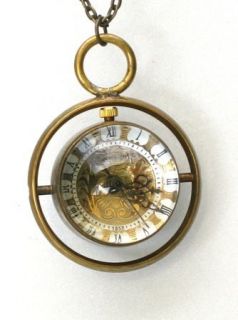 Steampunk Harry Potter TIME TURNER Necklace   Skeleton Pocket Watch