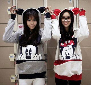 Korean Mickey Mouse Kangaroo Pocket Fleece Hoodie Pullover Jumper 