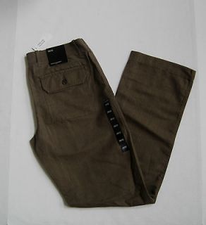 BANANA REPUBLIC Dark Green Linen/Cotton Casual Pants Size 29 38 Waist 