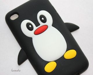 iPod Touch 4th Gen 4g SOFT SILICONE RUBBER PROTECT CASE CUTE BLACK 