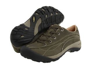 keen womens toyah leather walking shoes black olive