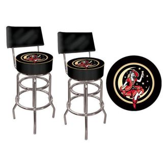 miller beer girl in the moon bar stool set with
