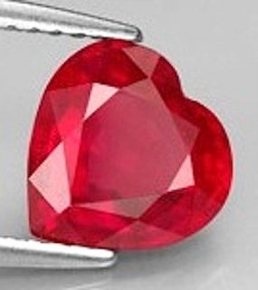 AAA Rated Heart Faceted Bright Red Lab Created Ruby (4x4 14x14mm)