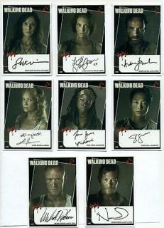 Walking Dead Set of 8 Autograph reprint cards Daryl Rick Michonne 