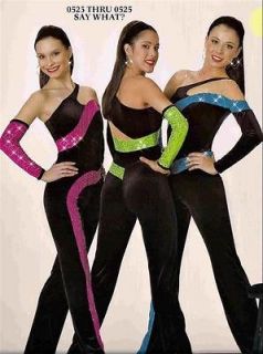 SAY WHAT 523, JAZZ SKATE TWIRL COMPETITION DANCE COSTUME PAGEANT THEME 