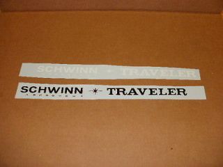 Schwinn Traveler White Bicycle Downtube Decal Set