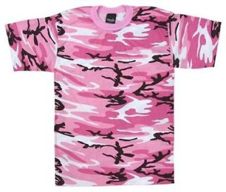 PINK Camo T Shirt US Army Navy Marine Corps USAF Breast Cancer 