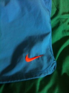 nike fit dry shorts blue orange liner just do it sz l