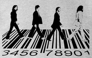 New Mens Adult T Shirt S XL The Beatles Barcode Hippies Jam Band Funny 
