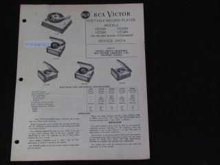 RCA VICTOR MODEL VE51M,VE52M,VE​53M,VE54M PORTABLE RECORD PLAYER 