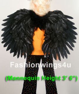   black swan costume feather wings pointing up/down flying monkey props