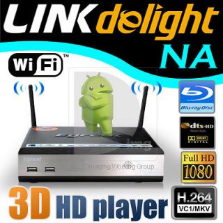   Blue ray Full HD 1080P 3D Media Player Android 2.2 WiFi HDMI 1.4 x2