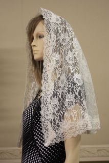 Ivory cream veil lace mantilla Catholic church chapel headcovering 