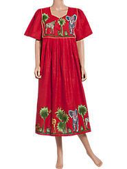 New The VERMONT COUNTRY STORE Safari Print MUUMUU DRESS size L NEW w/o 
