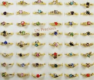wholesale lots jewelry 40pcs rhinestone gold Plated Rings New free 