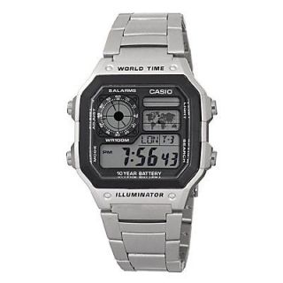 CASIO AE1200WHD 1A MENS STAINLESS STEEL DIGITAL SPORTS WATCH 100M 5 