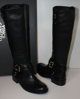 vince camuto kabo black smooth calf leather tall boots new