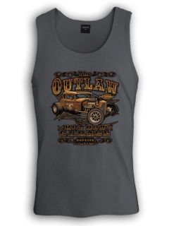 OutLaw Hot Rod Singlet Garage Route 66 genuine stolen parts funny usa 