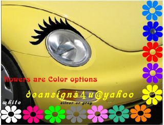 vw bug beetle silver sparkle eyelash headlight car new one