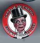 1930s pin CHARLIE McCARTHY pinback GOLDWYN Follies Club Ventriloqism 