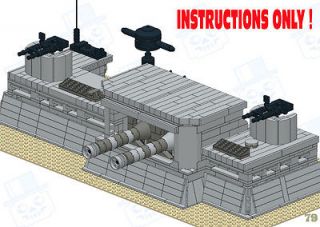 INSTRUCTIONS ONLY CUSTOM LEGO WW2 D DAY GERMAN GUN BUNKER MILITARY 