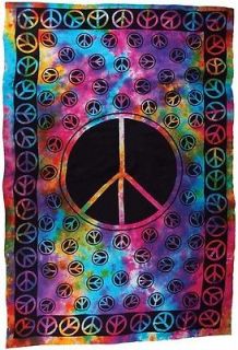   Tie Dye PEACE Sign Tapestry Blanket BedSpread Wall Hanging