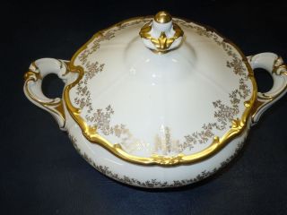 Vintage Weimar Katharina Gold Detailed Large Covered Soup Tureen