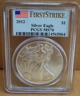 2012 silver eagle pcgs ms 70 first strike 1oz time
