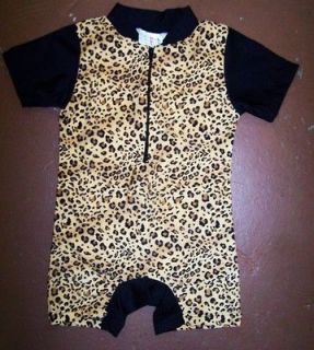   One Piece Leopard Print Bathing Suit WetSuit 2 14 Sun Safe SPF 50