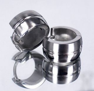   Silver Stainless Steel Chic 6mm Width Mens Small Huggies Hoop Earrings