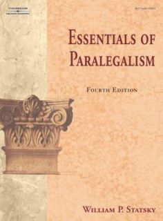 Essentials of Paralegalism by William P. Statsky 2005, Paperback 