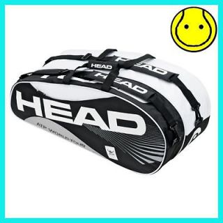 New Head ATP Combi 6 BLACK and WHITE Racquet Tennis Racket Bag