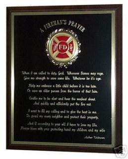 firefighter s prayer plaque great gift or award time left