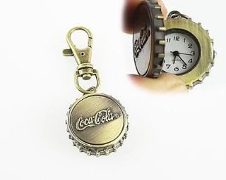 Lovely Cartoon Coca Cola Necklace Pendant Watch Pocket watch key Ring