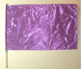   Rectangle Flag w Pole   Lavender Purple Lame   Chrisian Worship Dance