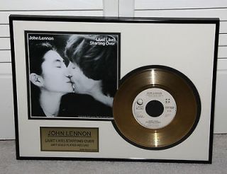   Starting Over 24KT Gold Record Framed Beatles / Yoko Ono Limited Ed